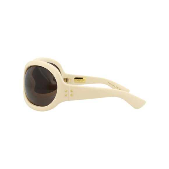 Gucci Shield-Frame Injection Sunglasses Ivory Womens - Picture 3 of 6